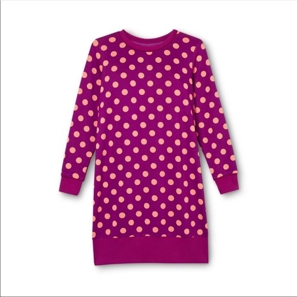 Victor Glemaud x Target Polka Dot Long Sleeve Tunic Dress Purple Large - Picture 1 of 6